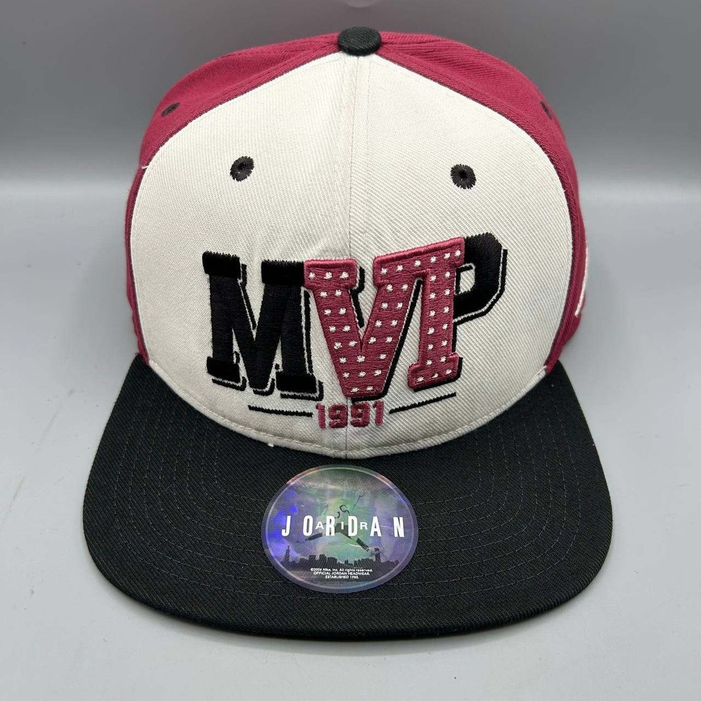 Air Jordan MVP Hat Men White Black Red Embroidered Jumpman Snap Back Cap